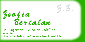 zsofia bertalan business card